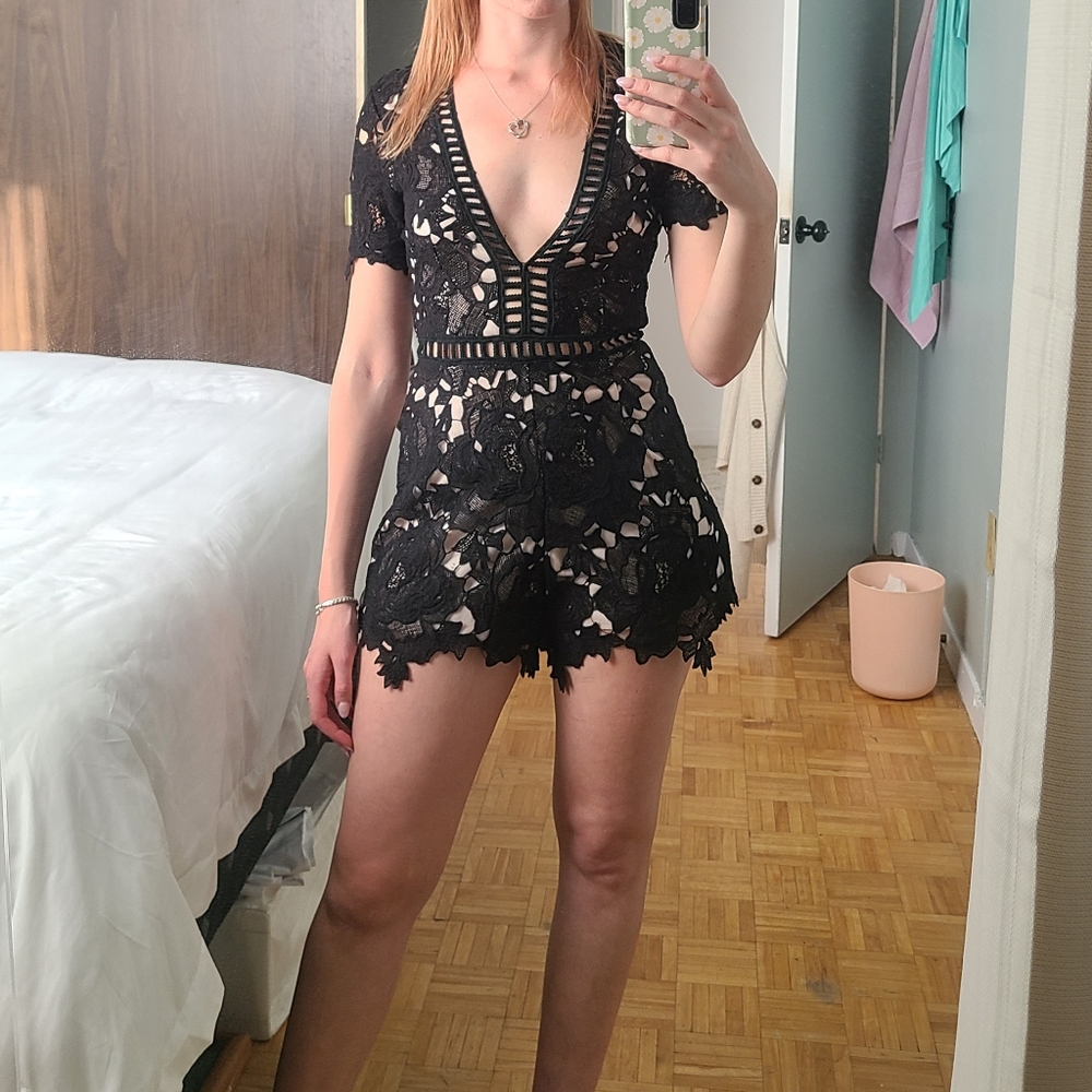 Black Lace Romper